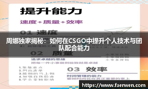 mk电竞周娜独家揭秘：如何在CSGO中提升个人技术与团队配合能力